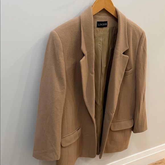 Lindor Tan Wool Cashmere Blazer – Size 16 - Picture 4 of 9